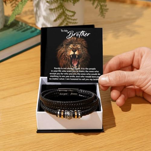 Image of To My Brother Bracelet, Bracelet for Brother from Sister, Gifts from Mom and Dad, Birthday Gift with Message Card and Box