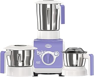 ULTRA Stealth neo MixerGrinder,750W,AISI304 Food Grade SS Jars &Blades,Serrated Stainless Steel Blades,Lesser noise,ABS Body,3Jars Small (0.5L),Medium (0.8L), Large(1.5L), 5Year Motor Warranty