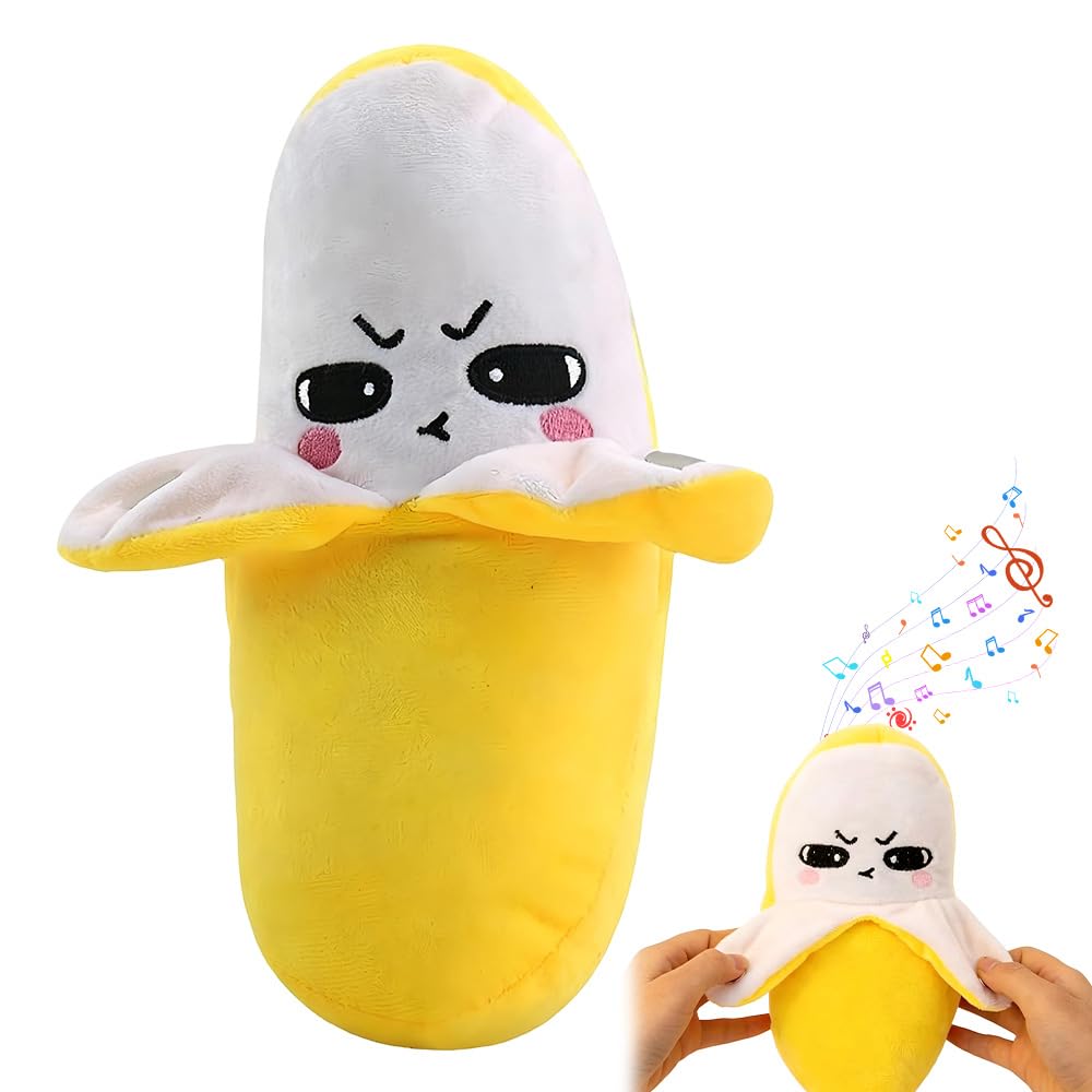Interactive Music Plush Toy, Stuffed Animal Music Piano Toy, Interactive Sensor Musics Doll, Body-Sensing Plush Toys with Piano and Fruit Metronome Sounds, for Early Learning, Birthday Gift (Banana) — image 1