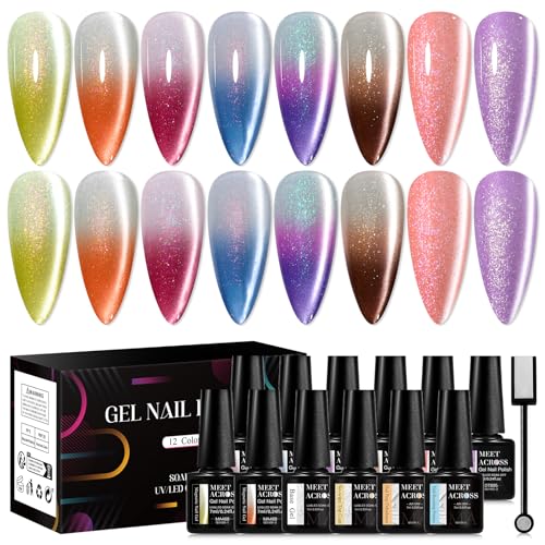 Esmalte Gel para Uñas Cambio de Color Cat Eye 12 Piezas miniatura 1