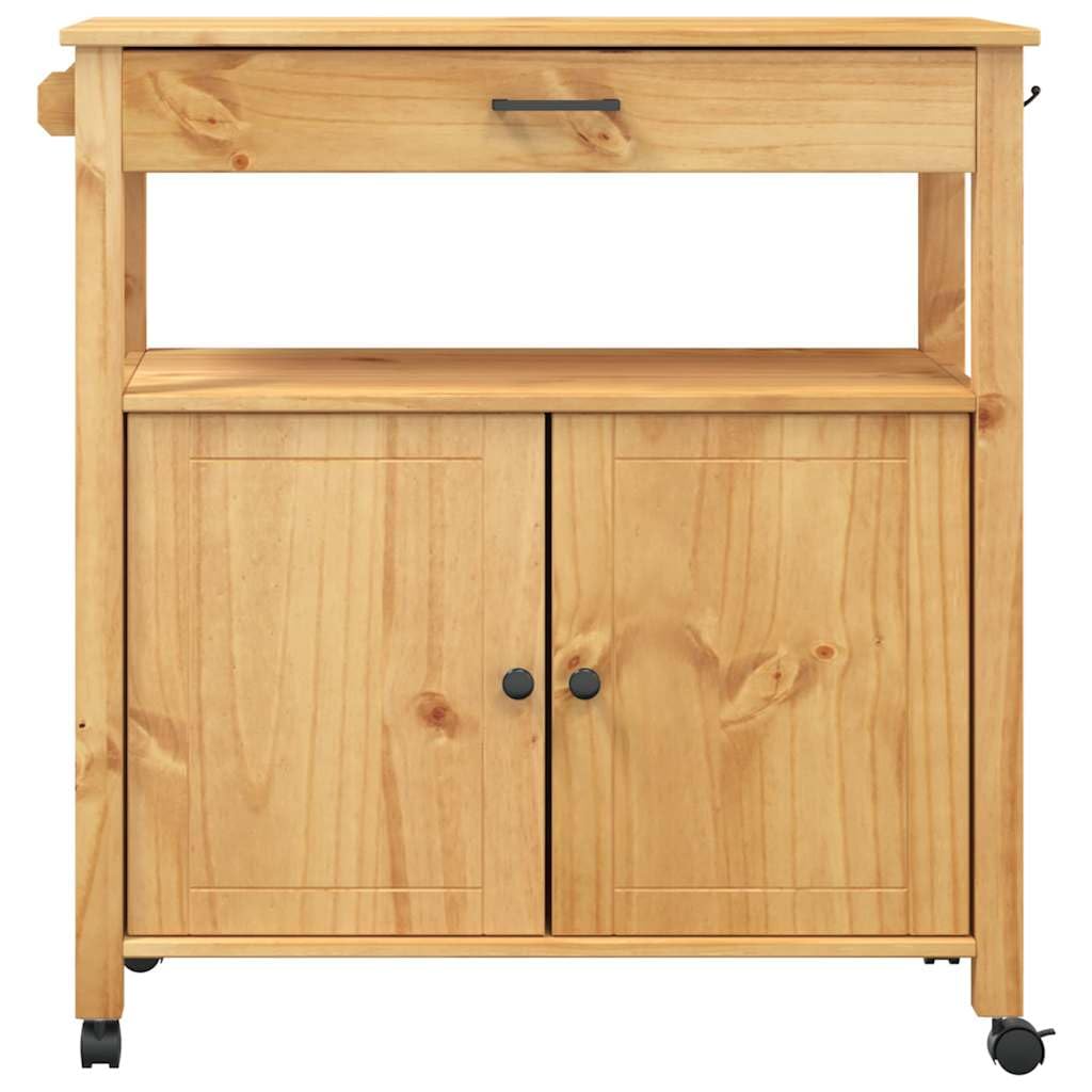 Carrello da cucina Monza, 84 x 40 x 88,5 cm, in legno massello di