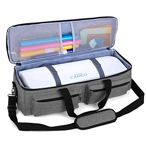 Luxja Bag for Silhouette Cameo 3, Carrying Case for Cutting Machine and Accessories, Compatible with Cricut Explore Air (Air2), Cricut Maker and Silhouette Cameo 4, Gray (Patent Pending)