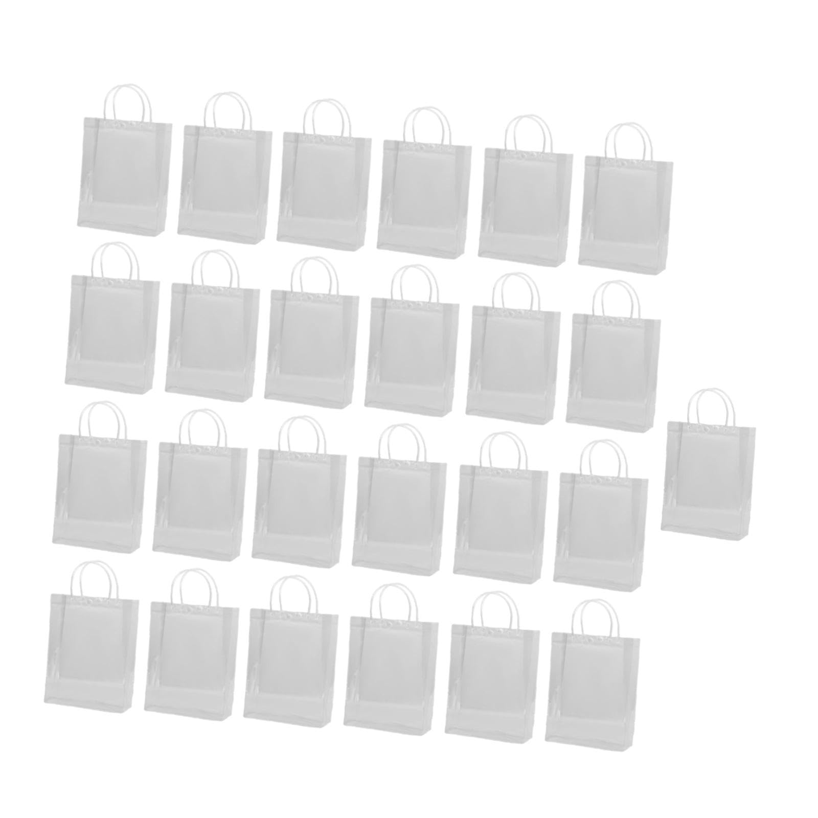 25 Pezzi Borse Trasparenti Party con Manici Confezione Regalo PVC Riutilizzabili Decorazione Eventi Adatte per Compleanni Matrimoni Regali, 20x26 Cm