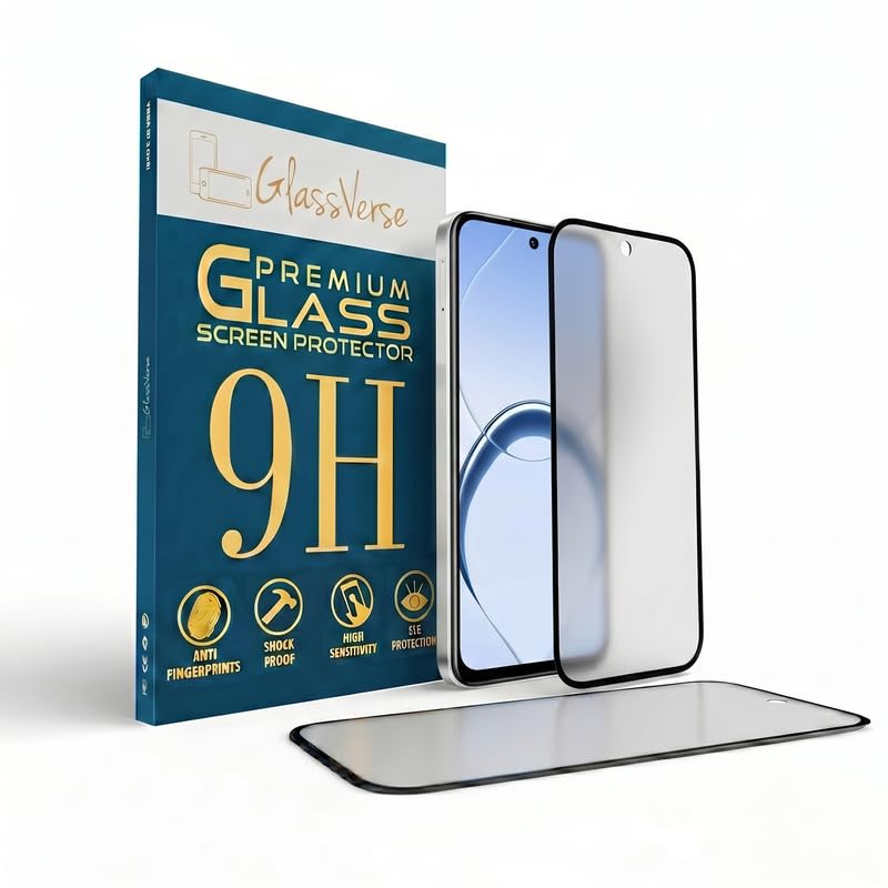Image of GlassVerse D+ Matte Tempered Glass With 18H Hardness For Realme 16 5G (PACK OF 1) with Free Installation Kit. Full screen Coverage - 6.57 inch
