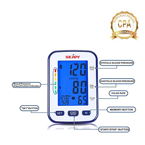 Blood Pressure Monitor, Automatic Upper Arm BP Machine, Digital BP Large Cuff(22-42cm) Kit for Home Use, Pulse Rate Monitoring Meter, Backlit Display, Voice Broadcast, AC Adapter & Batteries Included - Thumbnail 2