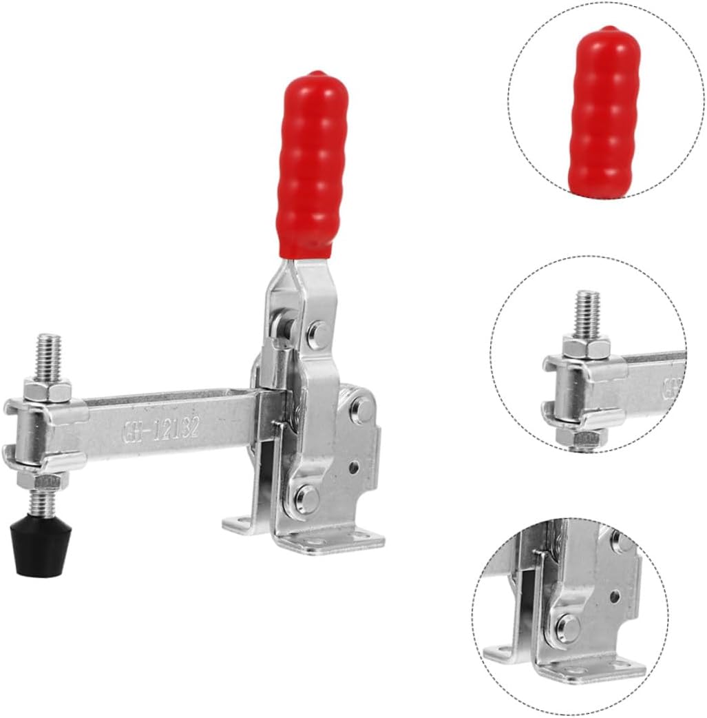 2pcs Welding Quick Fixed Toggle Clamps Iron Woodworking Holding Clamps with Rubber Tips for Welding Accessories and Woodworking Jigs