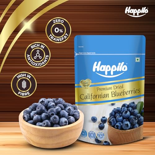Image of Happilo Premium Dried Californian Blueberries 150g (Pack Of 3), Naturally Sweet, Rich in Antioxidants, Vitamins and Fiber, Everyday Snacking