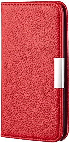 Étui cuir iPhone SE 2020 rouge chic avec rabat magnétique et porte-carte