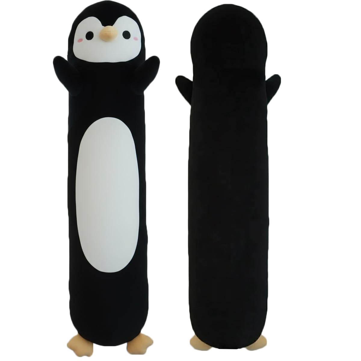 Peluche Longue Pingouin, Oreiller Câlin Doux en Forme de Pingouin, Jouet en Peluche Géante pour Enfants - Cadeau d'anniversaire Garçon Fille (Black, 90cm/35.43in)
