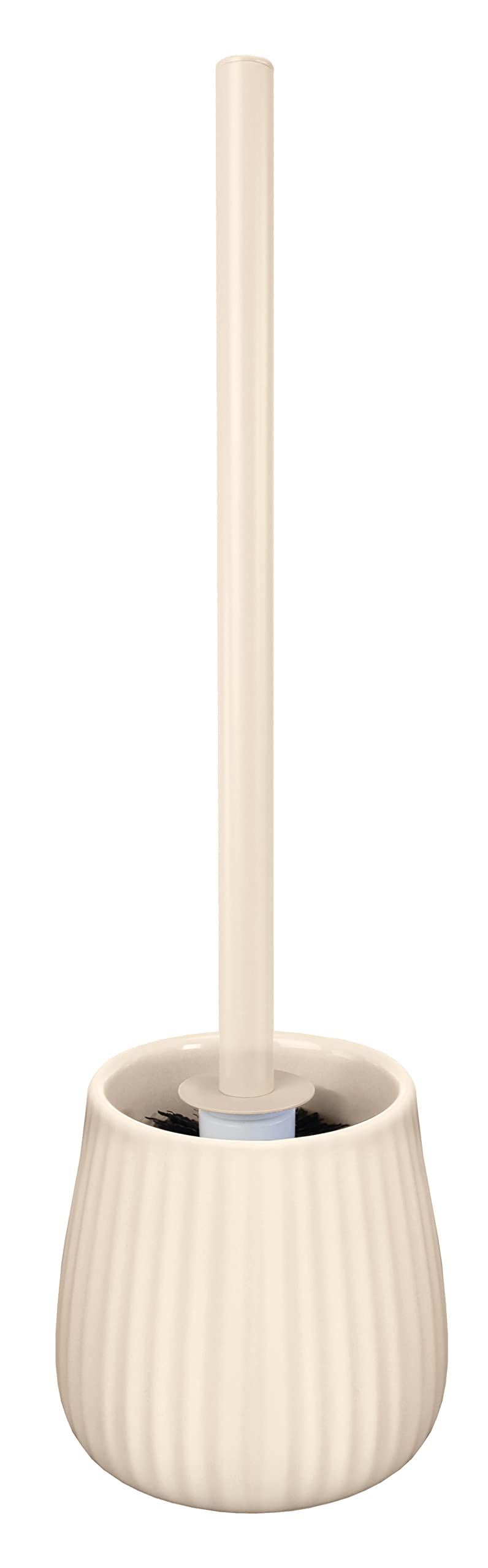 KW Luxury Ceramic/Porcelain/Stoneware Toilet Brush and Holder (Cream)