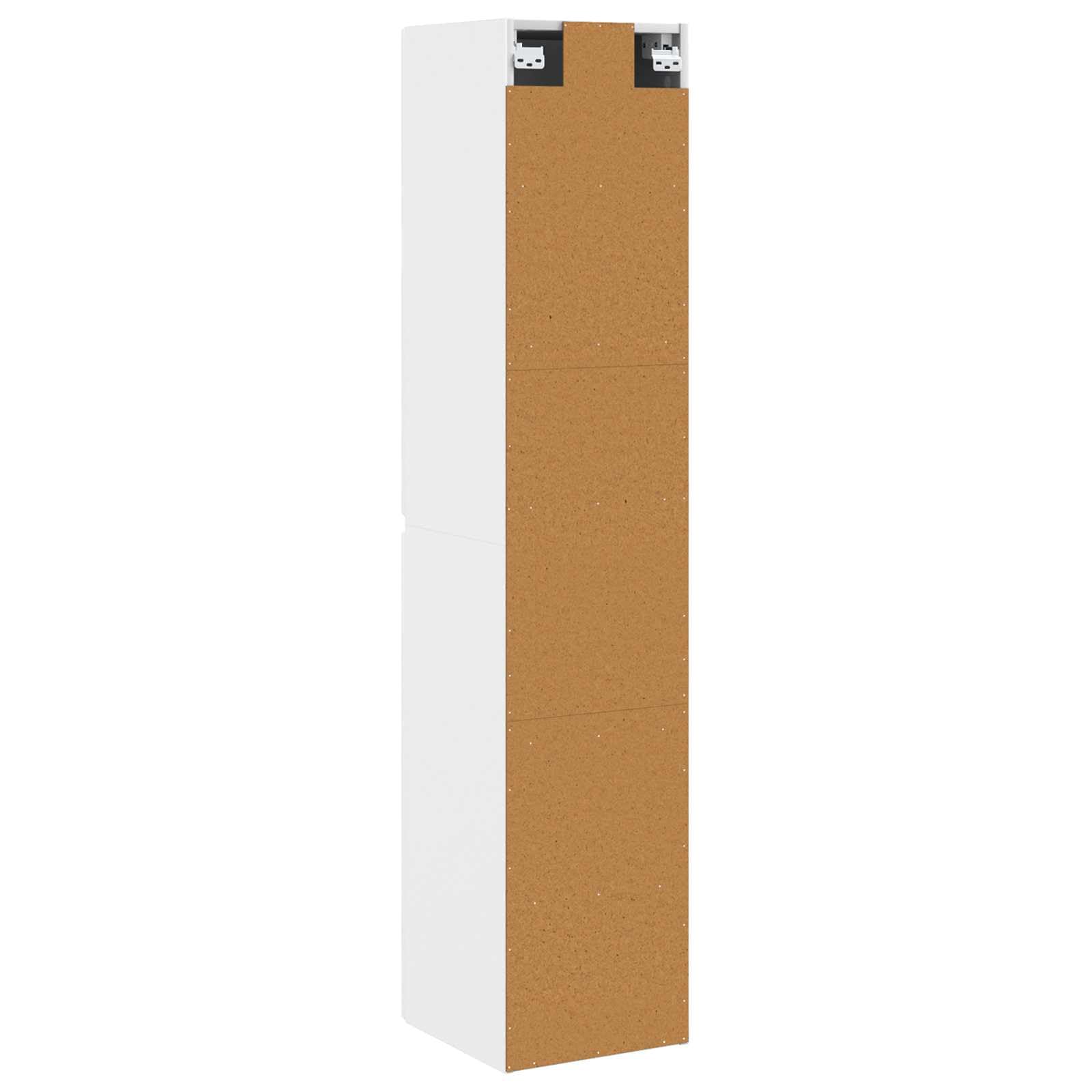 Szafka łazienkowa montowana na ścianie, biała, z materiału drewnopochodnego, 33 x 34,5 x 160 cm, z dużą ilością miejsca do przechowywania i przegrodą na drzwi, dla gości, WC i pralni jako