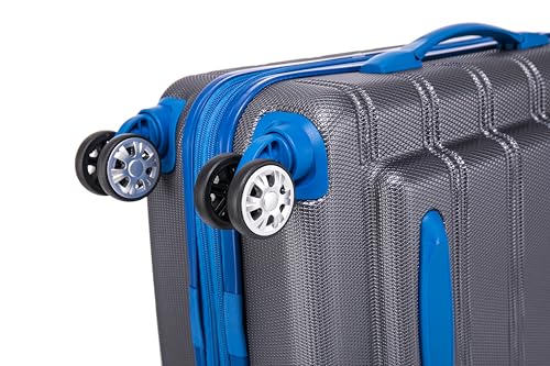 Image of Rockland Melbourne Hardside 2 Piece Expandable Spinner Wheel Luggage Set, Carry-On 20 inch and Tote 14 inch, Grey