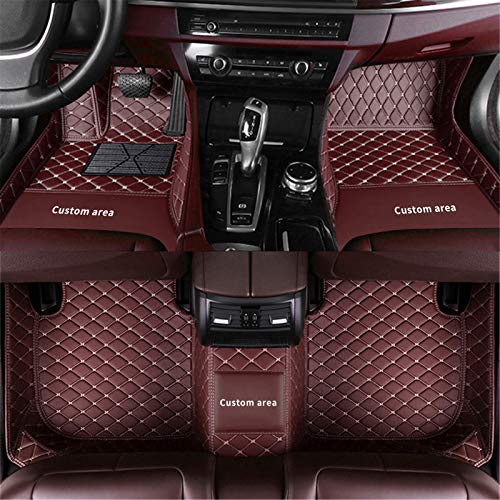 Tapis de Voiture Personnalisés pour Jeep Grand Cherokee Wrangler Compass Renegade Patriot,Ensemble de Tapis en Cuir PU de Haute Qualité (Café)