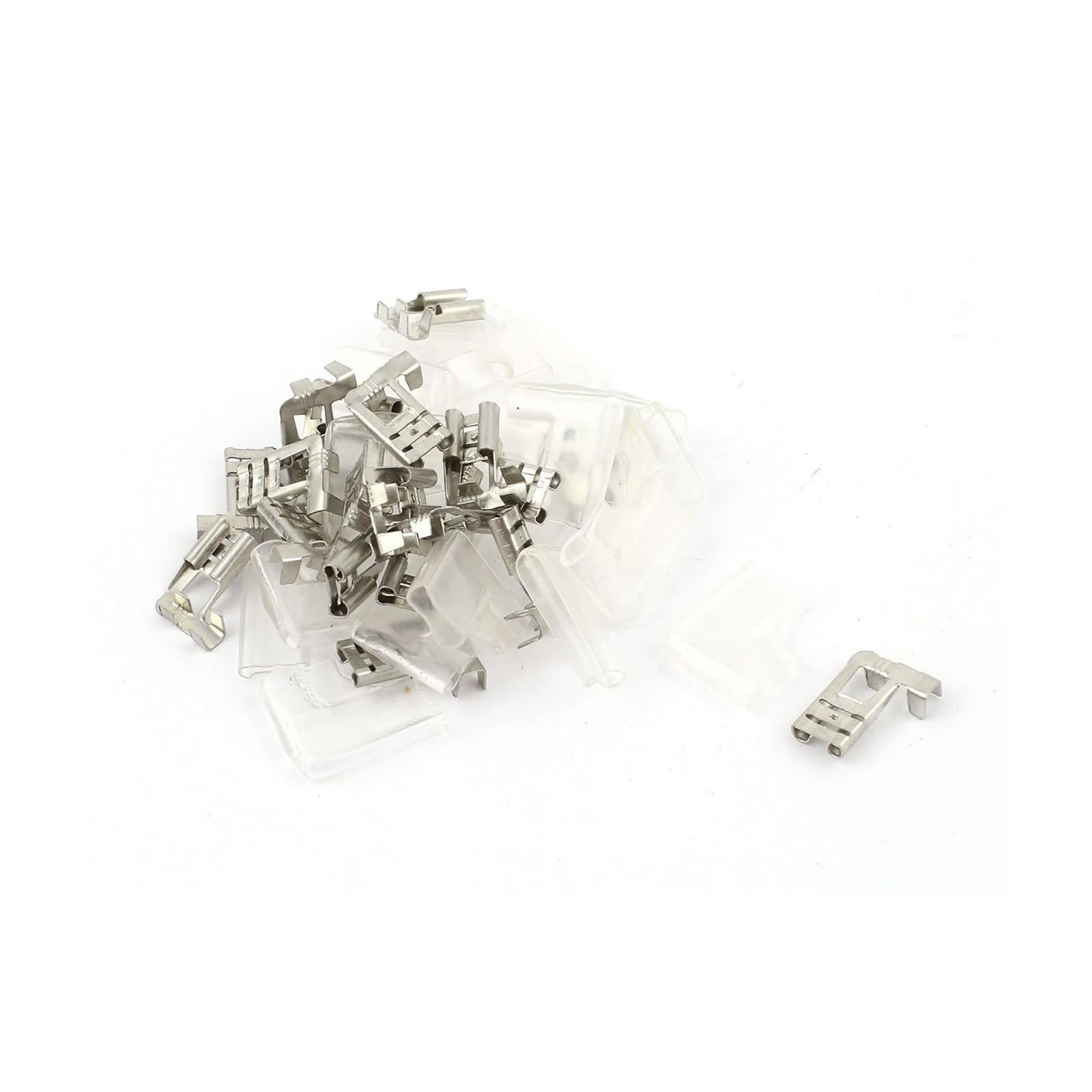 Uotyle50pcs Flag 6.3mm Crimp Wire Terminal Female Spade Connector + Clear Protect