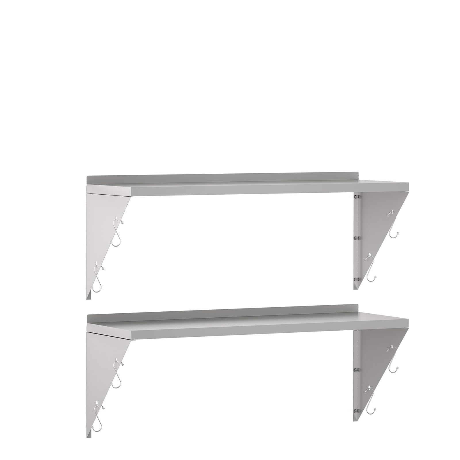 TAIMIKO Lot de 2 étagères murales en acier inoxydable pour cuisine 100 x 30 cm