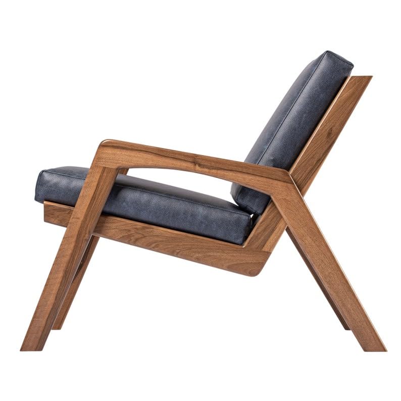 OGESTA Modern Wooden Lounge Chair with Grey Cushions, Angled Design, Slatted Back, Ottoman Available-image-41