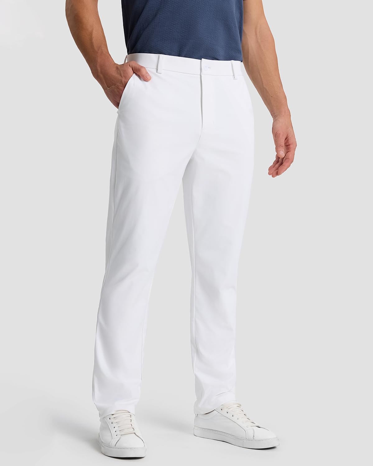 Mens Classic Fit Golf Pants Stretch Dress Pants 30''/32''/34'' Lightweight Casual Suit Pants with Pockets