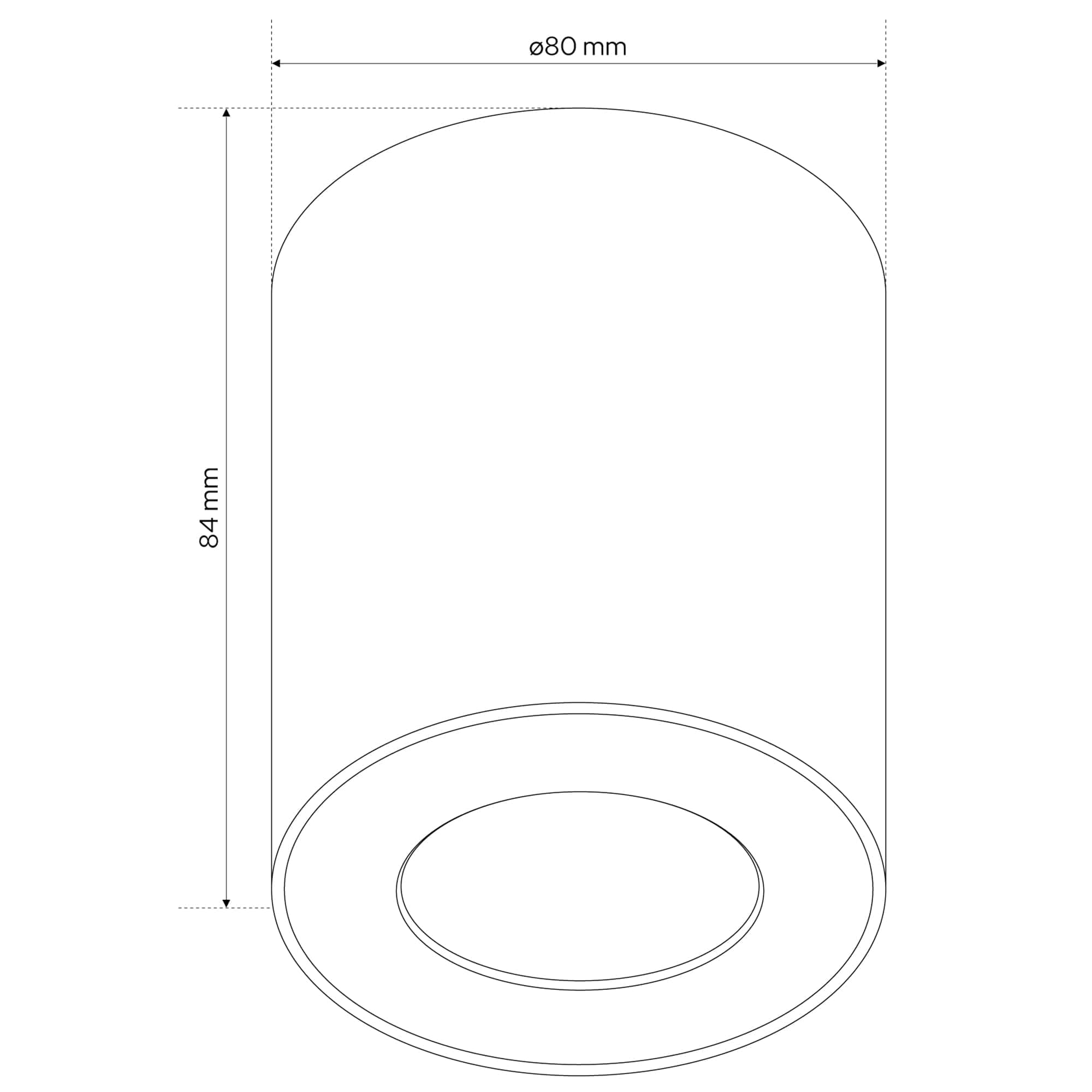 EDO Faretto Soffitto GU10 Negro - Foco de Techo KLARS Ø80×84 mm Redondo - Plafón de Superficie Hermético IP44 de Aluminio – Lámpara de Techo – Downlight para Baño – Spot sin Bombilla GU10