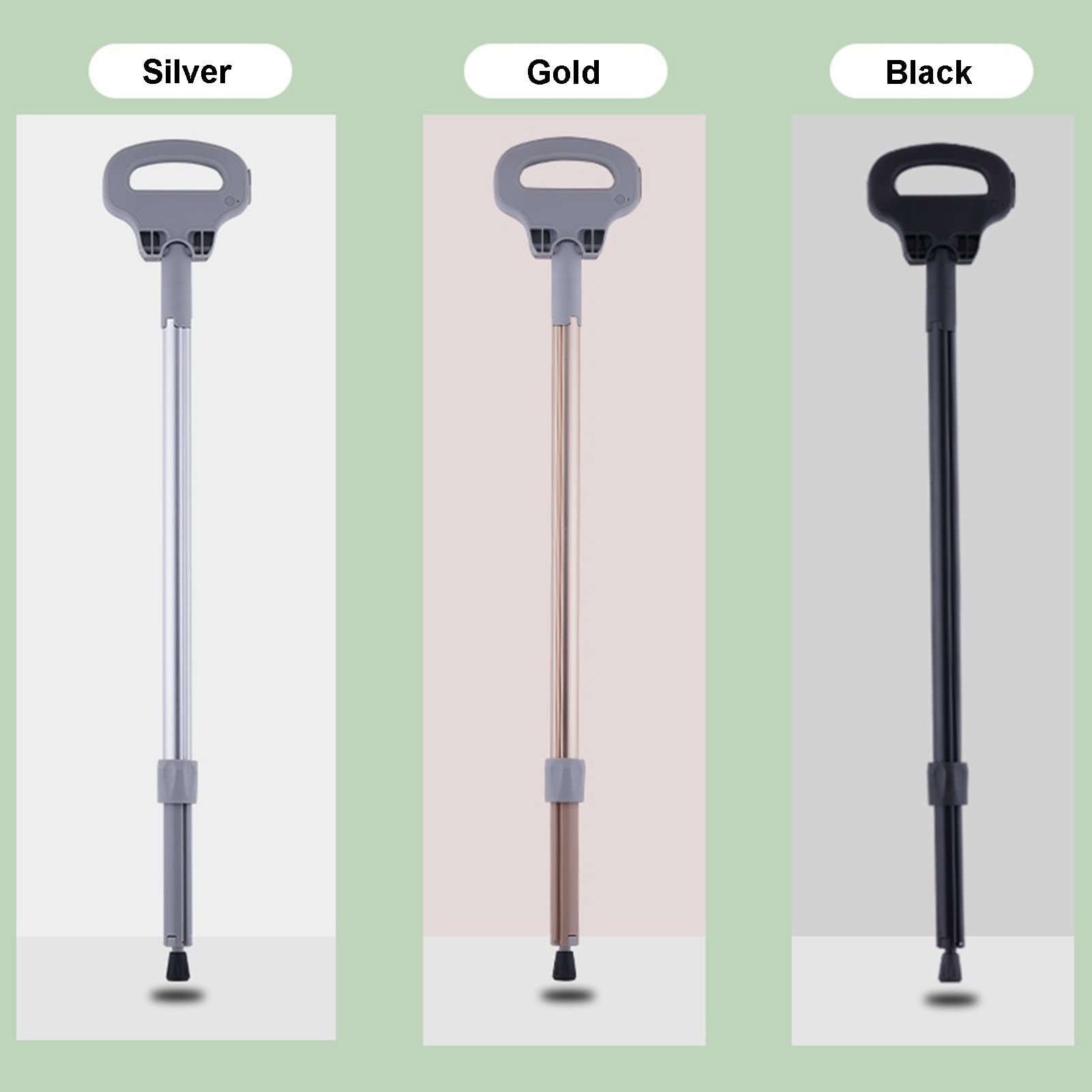 Sedile pieghevole per bastone, sedia per stampella regolabile in altezza con luce LED, sedile per bastone da passeggio in lega di alluminio antiscivolo, per anziani, disabili all'aperto, in attesa, in