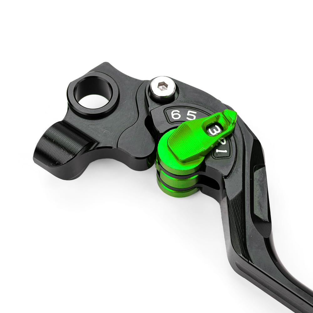 Palanca de pinza de freno CNC de motocicleta Compatible con Z900 Z 900 2017 2018 2019 2020 2021 2022 2023 2024 Palanca de freno de embrague Palanca de agarres ajustables (Verde)