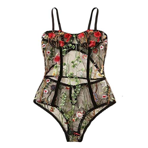 Sous-vêtements lingerie sexy transparent et combinaison body dos nu en dentelle