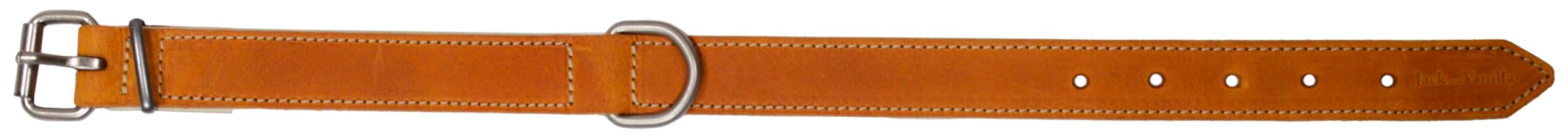 Collier en cuir véritable Jack and Vanilla Modena chic pour chien style élégant cognac