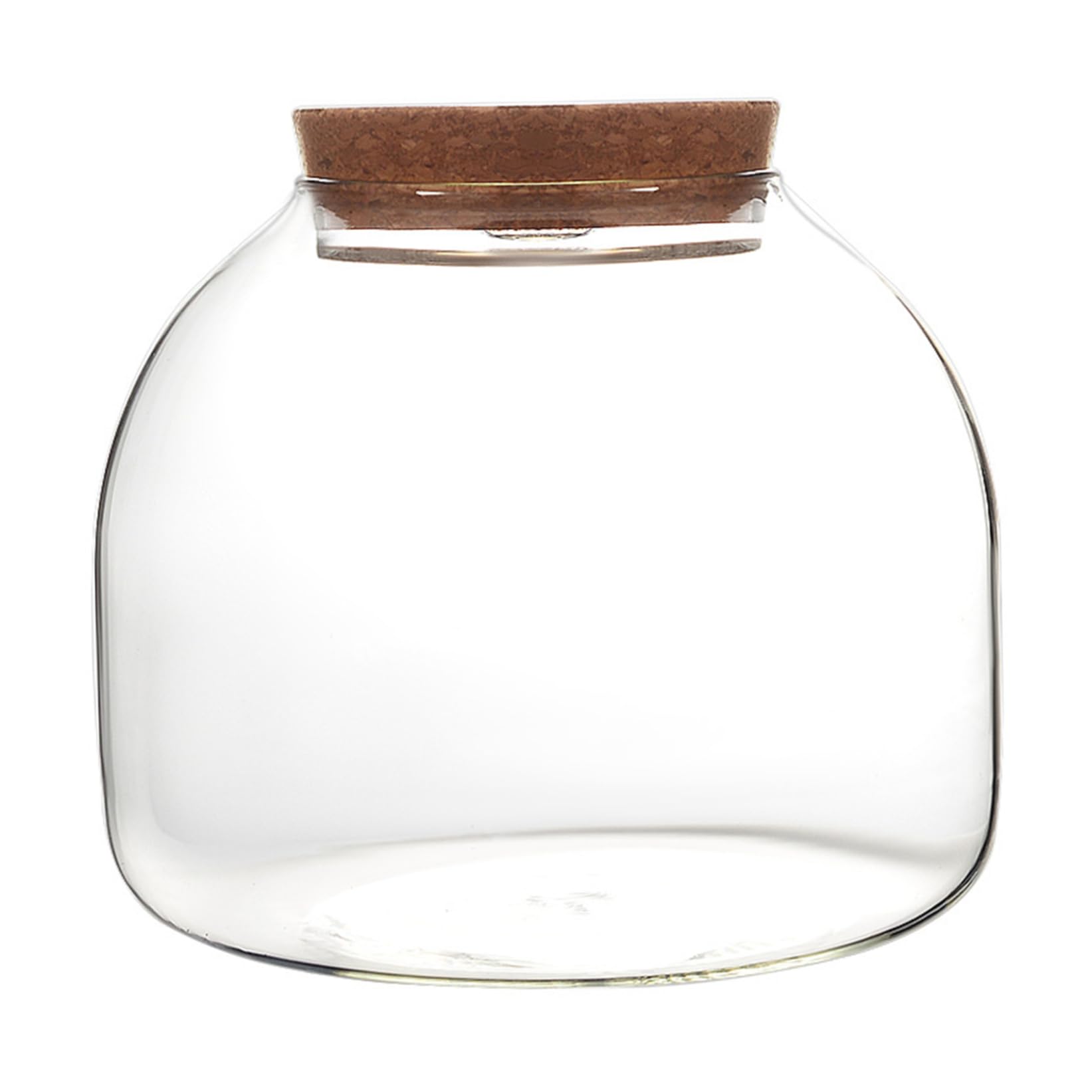 Glass Terrarium for Plants, 1600ml Plant Terrarium with Cork Lid, Large Opening Terrarium Jar for Mini Succulents Landscape Building, Floral Displays, Craft Collections and Etc. Plant Terrarium