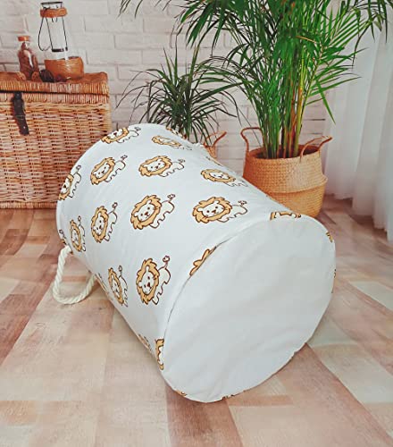 Image of Round Laundry Basket Storage Bins Nursery Hamper Gift Baskets for Home,Office,Home Decor