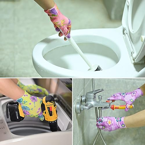 Care Home 3 Pairs Garden Gloves For Women, Breathable Nitrile Coated Gardening Work Gloves For Women thumb #5