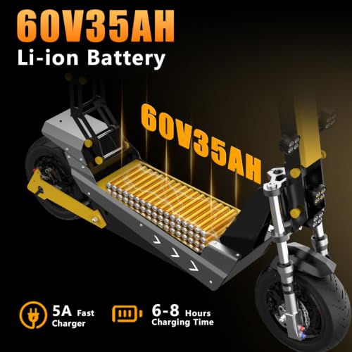 Image of L7 Electric Scooter for Adult, 6000W Dual Motors Up to 50 MPH & 60V 35Ah Battery, 45-Mile Long Range, Full Suspension and Dual Hydraulic Brakes 11 inch All-Terrain Tubeless Tires Off-Road Escooter