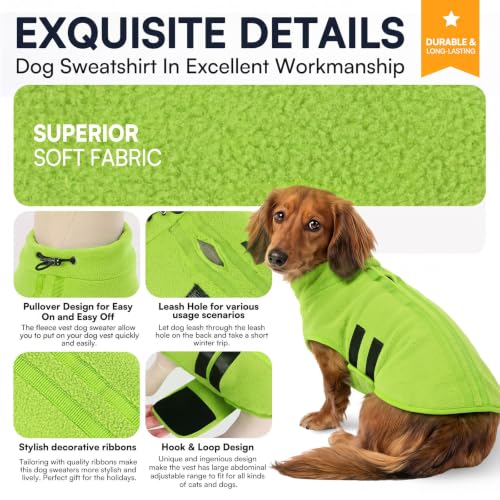 Image of Queenmore Dog Sweaters for Medium Dogs, Fleece Dog Sweater with Leash Hole