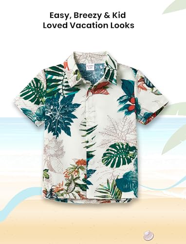 Image of PATPAT Family Hawaiian Matching Outfits - Mommy and Me Vacation Outfits | Halter Sundresses and Button Down Shirts,Caribbean Vacation Summer Tropical Outfits,Hawaiian Boho Tropical Floral Printed