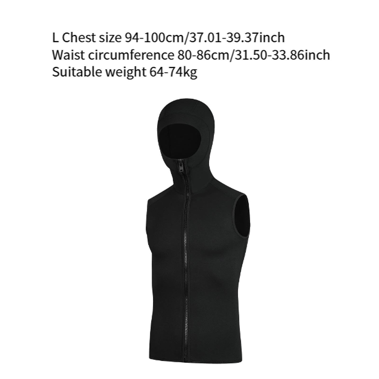 Muta da Sub da 3 mm, Gilet con Cappuccio, Gilet Termico, Canoa, Snorkeling, Surf, Nuoto, Kayak, Avventure, Cerniera Frontale, Cerniera da 3 mm, Neoprene per Immersioni