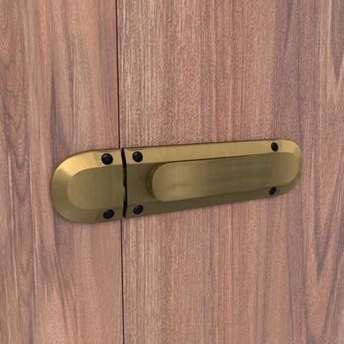 Image of Boniry Door Latch Lock | Solid Metal Door Stopper for Bathroom, Home, Office | Easy Install, Smooth Sliding, Heavy Duty Latch (1, Brass)