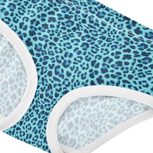 Little Girl Underwear Toddler Panties Kids Undies Blue Leopard Print Soft Cotton Briefs 2T-8Y4
