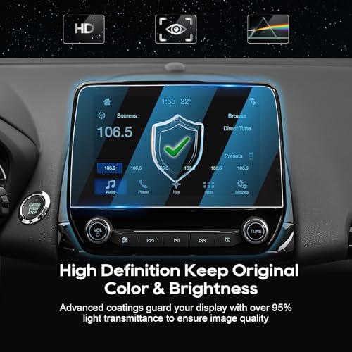 Image of LFOTPP Screen Protector compatible with 2018-2020 2021 Ford EcoSport SYNC 3 8 Inch Tempered Glass 2018-2021 Ford EcoSport Accessories [9H] Infotainment System Screen Center Touchscreen Anti Scratch