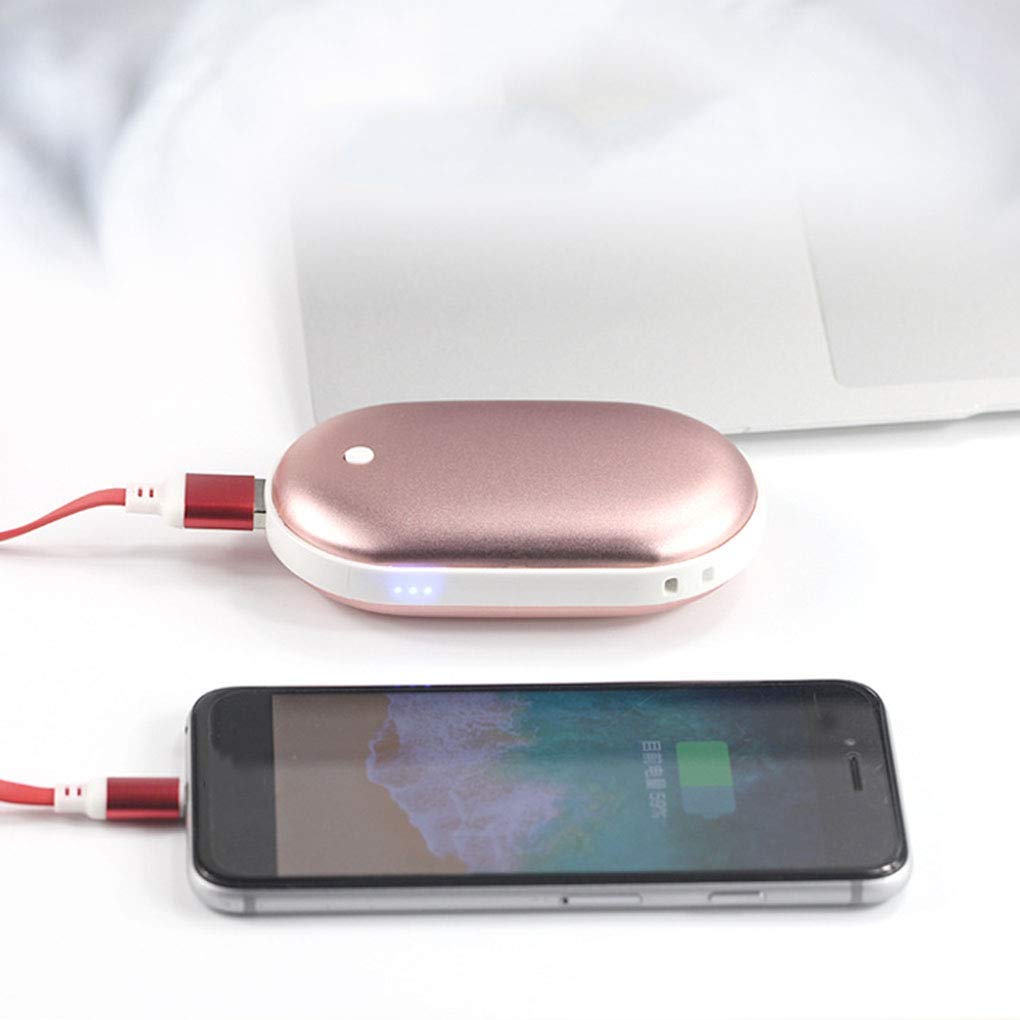 Scaldamani Ricaricabile USB Scaldamani Elettrico a Due Lati Powerbank Portatile Riutilizzabile Regalo Invernale Powerbank Sportivo Indoor-Outdoor, Oro Locale
