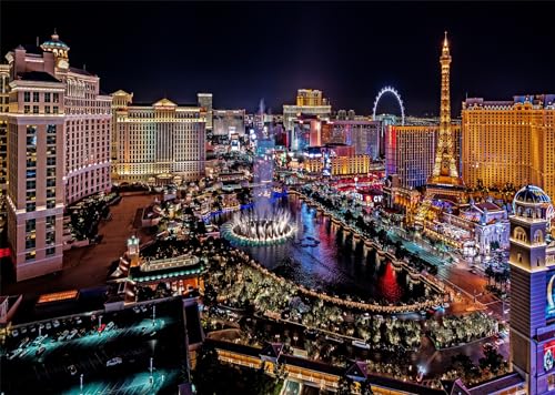 BELECO 9x6ft Fabric Las Vegas Backdrop Night in Las Vegas, Casino Theme Party Decorations, Las Vegas Skyline Skyscrapers Background Backdrop Photo Booth Studio Props, CHA18210-96 by BELECO - Used condition - Image 5