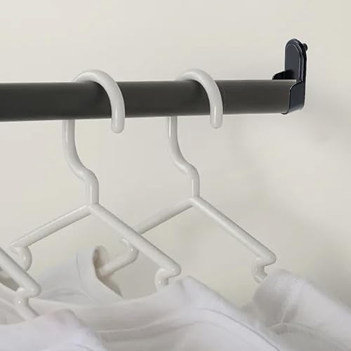 Miniatura 9 de Mcredy 2 pares de aleación de zinc ovalada colgante riel soporte de la barra soporte de extremo para armario armario plata 0.63 pulgadas tamaño