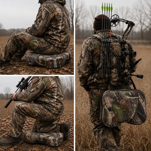 Image of Hunting Seat Cushion,Thickening Lightweight Pad, Waterproof Oxford Cloth & High-Density Sponge, Portable for Hunting, Camping, Stadium