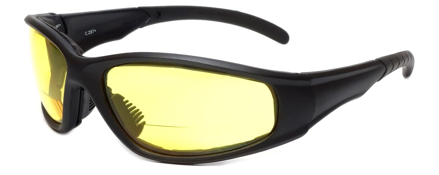 Calabria 23BF Sportster BiFokale Leseschutzbrille +2,00 Gelb Herren Damen UV-Schutz Wind Antibeschlag Rutschfest Bruchsicher