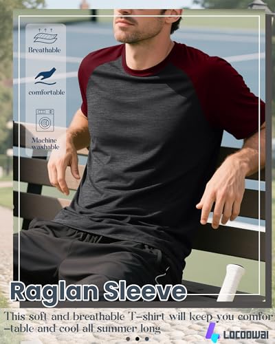 3 Pack Men's Big and Tall Baseball T-Shirts M-5xl Raglan Sleeve Crew Neck Casual Loose Tops Athletic Summer Tees2