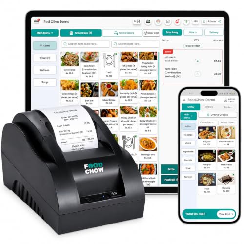 Image of 12 Months Software License for Restaurants, Cafes, Shops | 58mm (2 Inch) Direct Thermal Receipt Printer | USB + Bluetooth with QR Code (Free Printer + 1-Year Billing POS Lite)