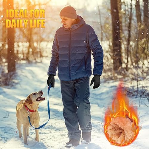 Merino Wool Hiking Socks Thermal Warm Winter Cozy Cushioned Moisture Wicking Crew Socks for Men 3-Pack (Wool, grey socks)3