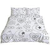 ✅ SET COMPLET ET TAILLE ADAPTÉE : Ce set complet comprend 1 housse de couette (240x220 cm) et 2 taies d'oreiller assorties (50x75cm). Choisissez la taille correspondant exactement à votre couette pour un ajustement parfait.