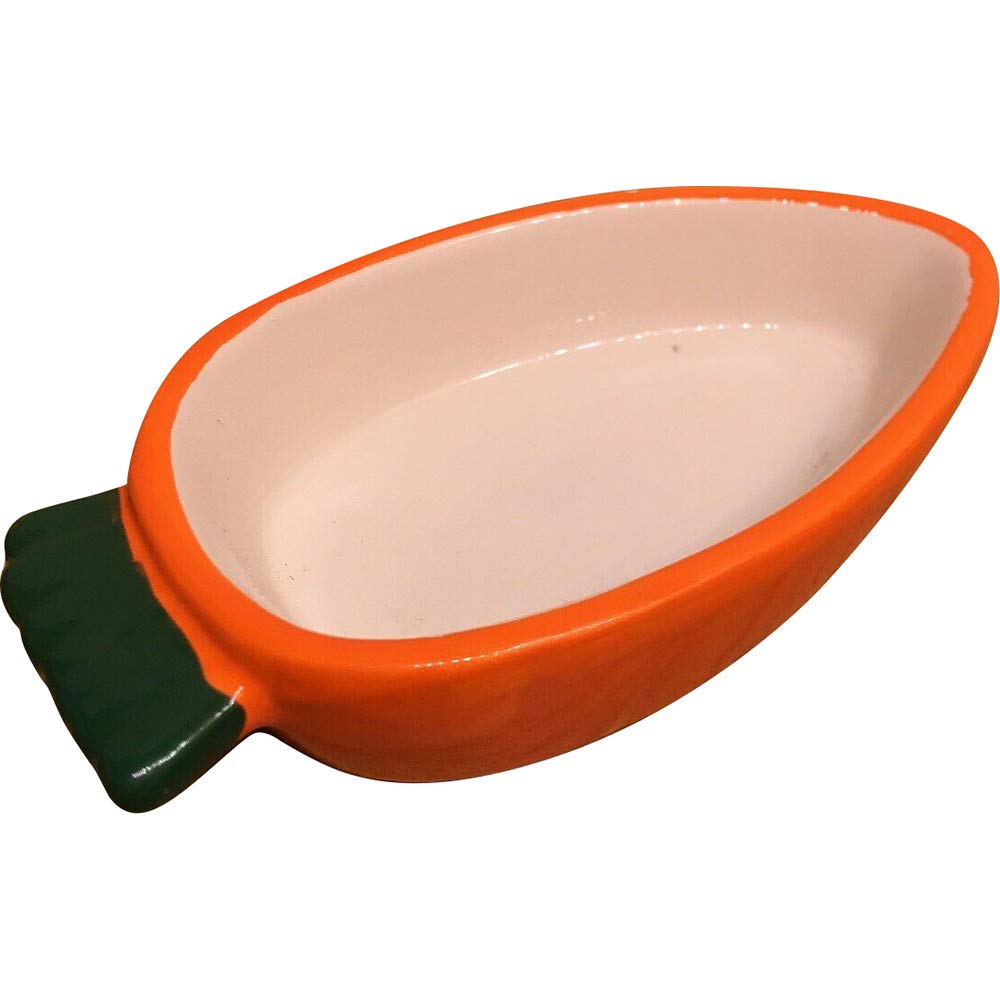 Happy Pet Ceramic Carrot Shaped Food Bowl for Hamster & Gerbil Durable Easy Clean Hygienic Safe Feeding Dish Pet Accessory