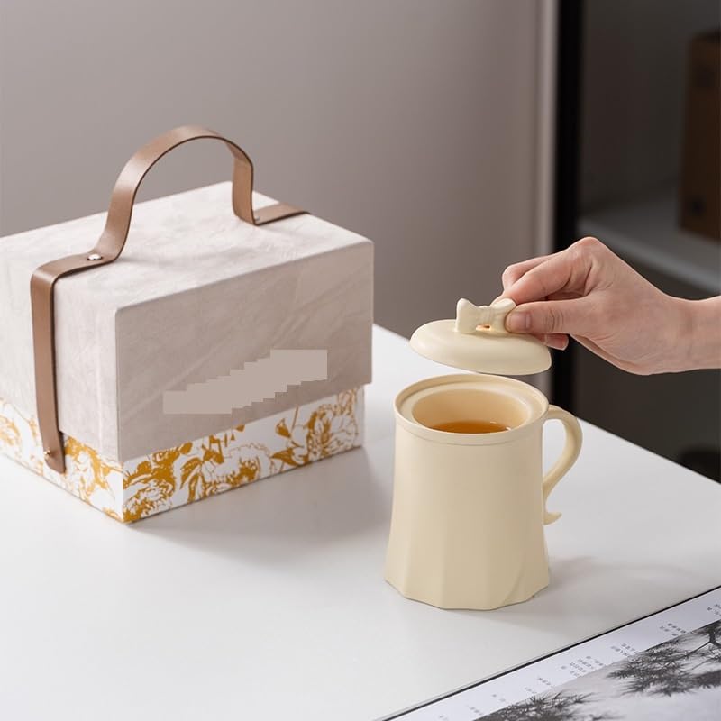 Tasse à thé Tasse à thé à bulles en céramique légère et luxueuse avec filtre Récipient de trempage