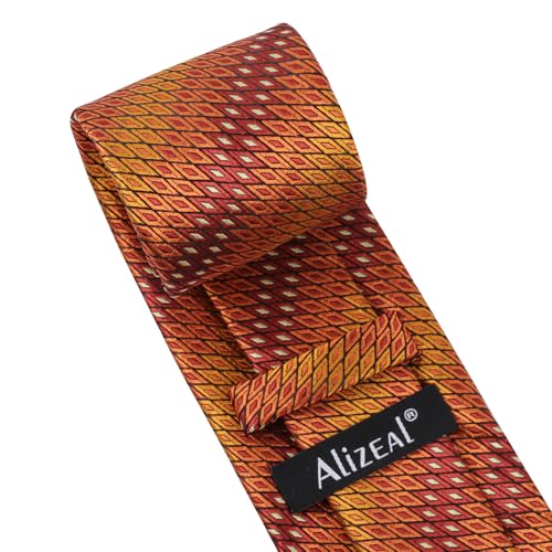 Image of Alizeal Mens 3.15'' Gradient Novelty Pattern Tie Set with Pocket Square Casual Color Tie Set