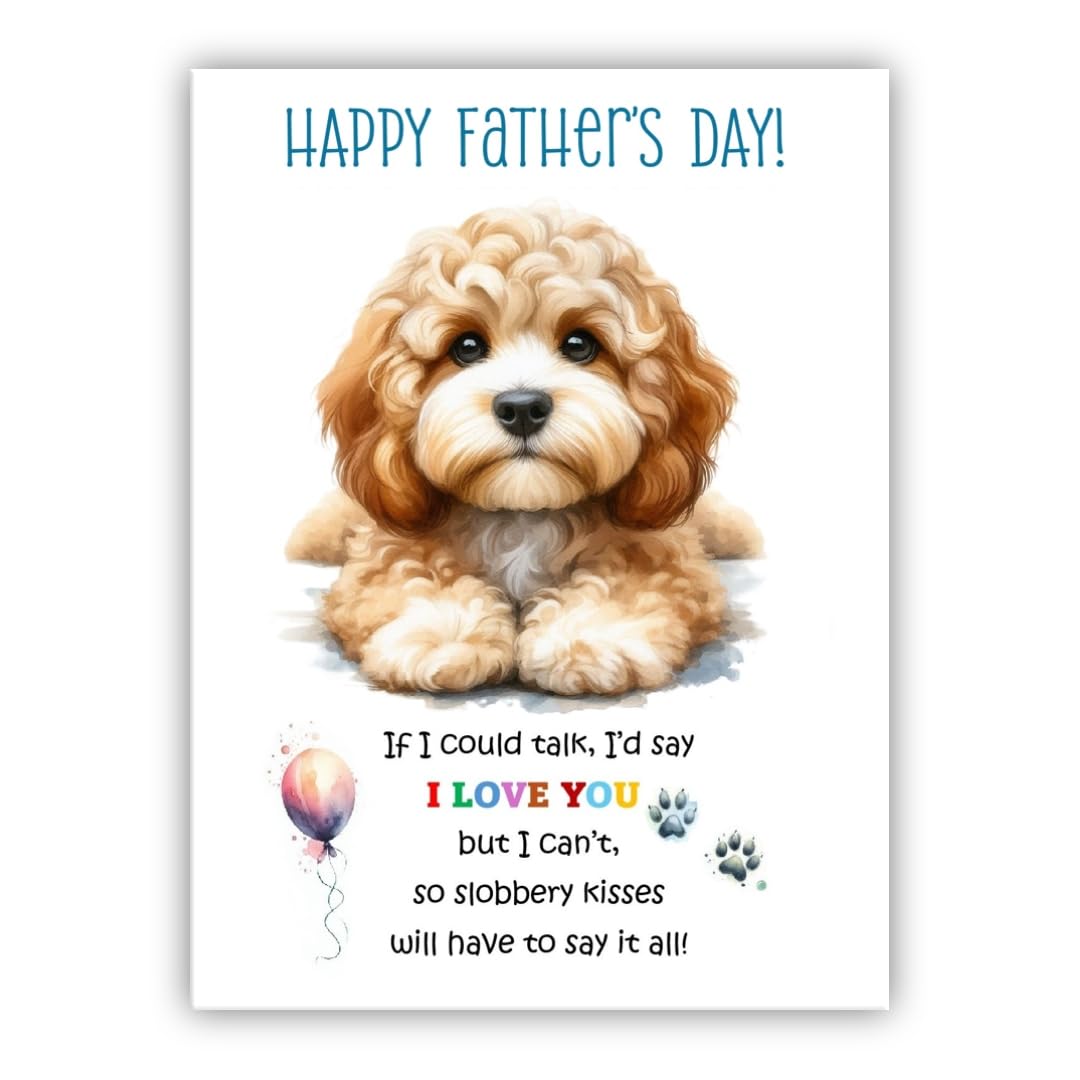 Father's Day Card from the dog. Dog Lovers Card. Fathers Day card from the dog. Differenet breeds. (Cockapoo beige)