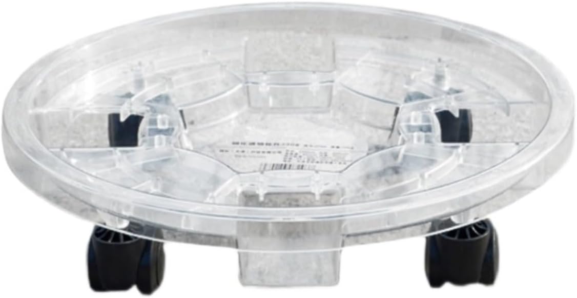 Plant Caddy Garden Flower Flower Pot with Wheels Transparent Movable Universal Round Water Tray Rolling Plant Stands(35cm)